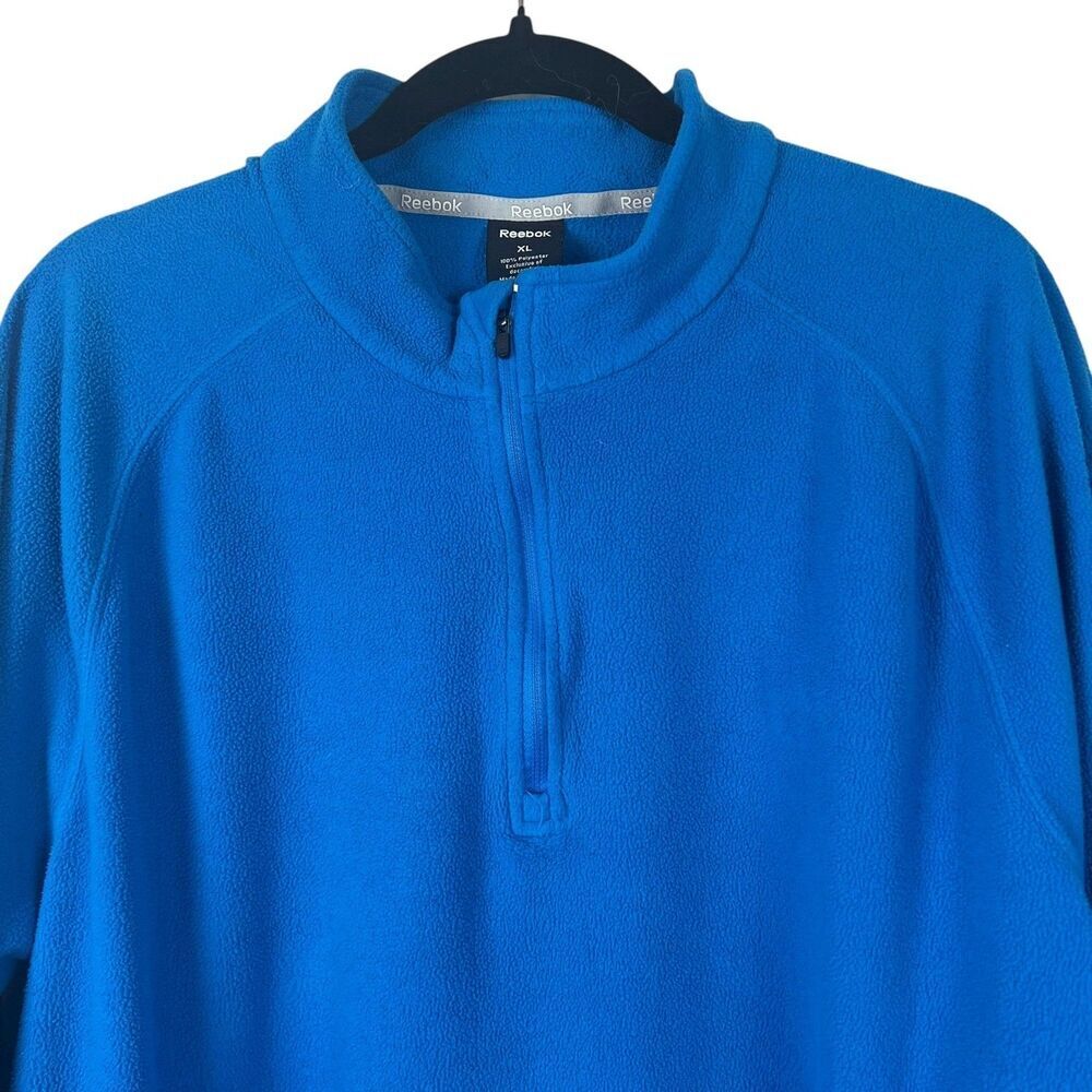 Reebok Men's Blue Fleece 1/4 Zip Pullover Sweatshirt XL Athletic Performance - Picture 4 of 8